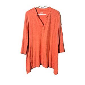Chico's Ultimate Tee Tunic Peach Orange Shirt Size 3 or XL